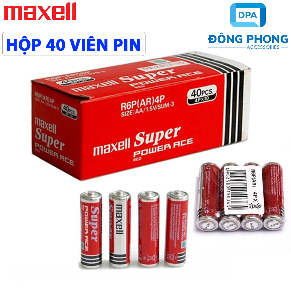 Hộp 40 viên pin tiểu maxell aa chính hãng