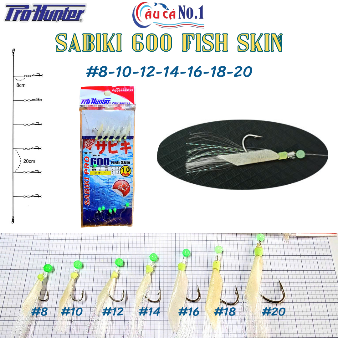 Thẻo lưỡi câu lông prohunter sabiki 600 fish skin