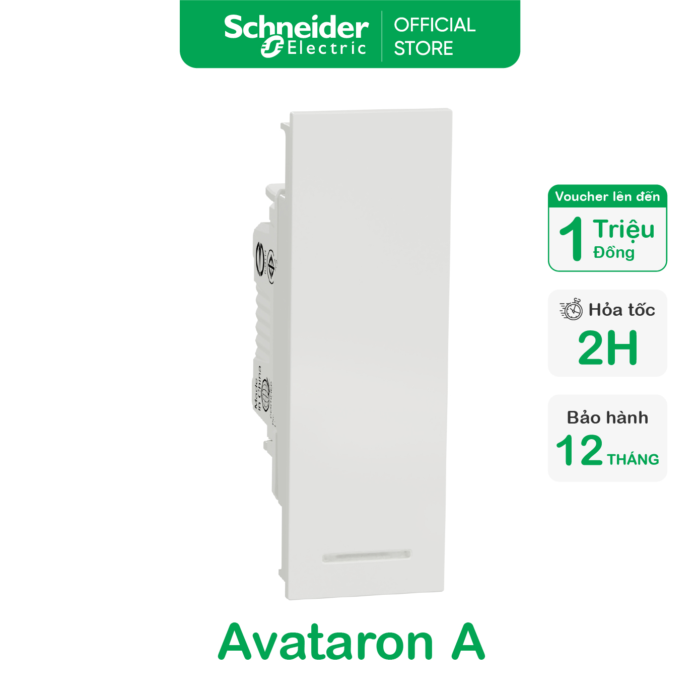 Công tắc 2 chiều - 16ax - trắng - 250vac - ip20 - size s/m/e - dòng avataron a - schneider electric - m3t31_2_we m3t31_m2_we m3t31_e2_we