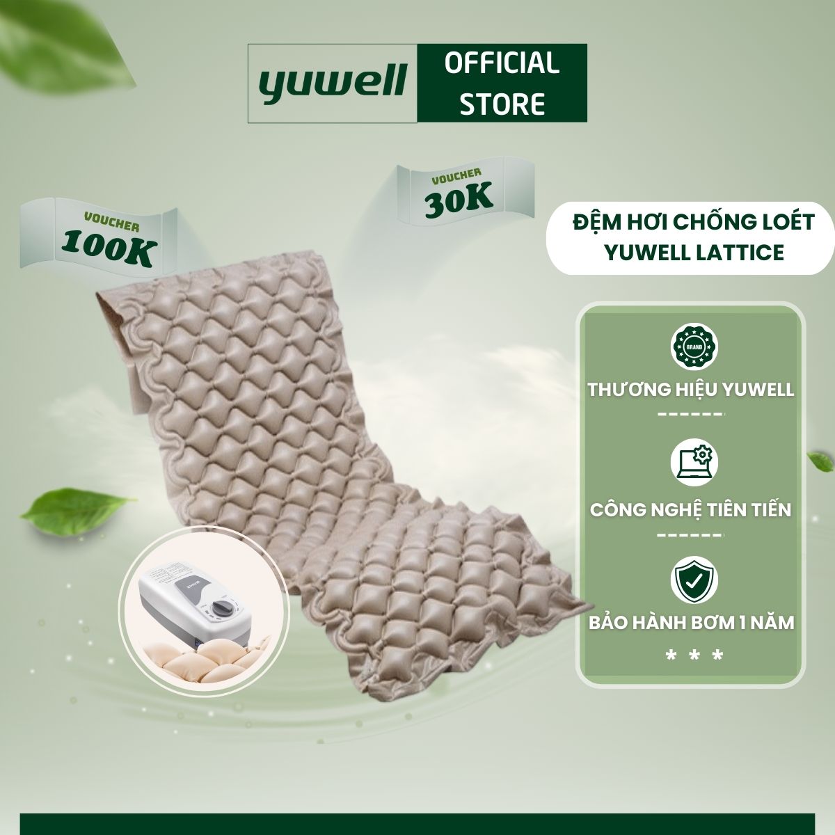 Đệm hơi chống lở loét cho người bệnh và người lớn tuổi Yuwell Lattice