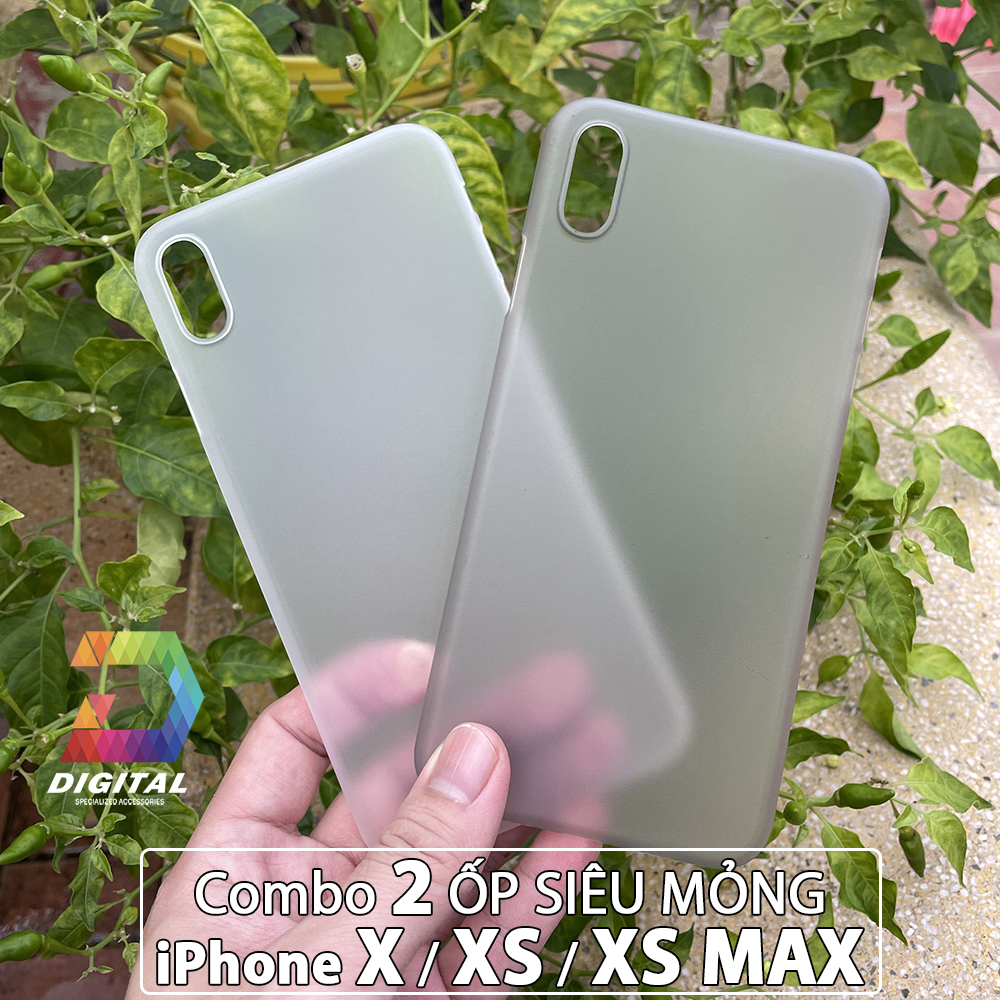 Combo 2 Ốp Lưng Trong Nhám Siêu Mỏng Unibody Cho iPhone X, XS, XS MAX