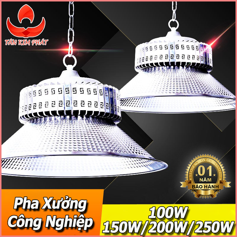 Bộ 4 đèn pha nhà xưởng 100w 150w 200w 250w tháp công nghiệp ánh sáng trắng