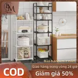 BMZAR Giá đựng đồ Di động Kệ Nhà Bếp Kệ Phòng Khách Kệ 2-6 Tầng Đa Năng Khung Thép