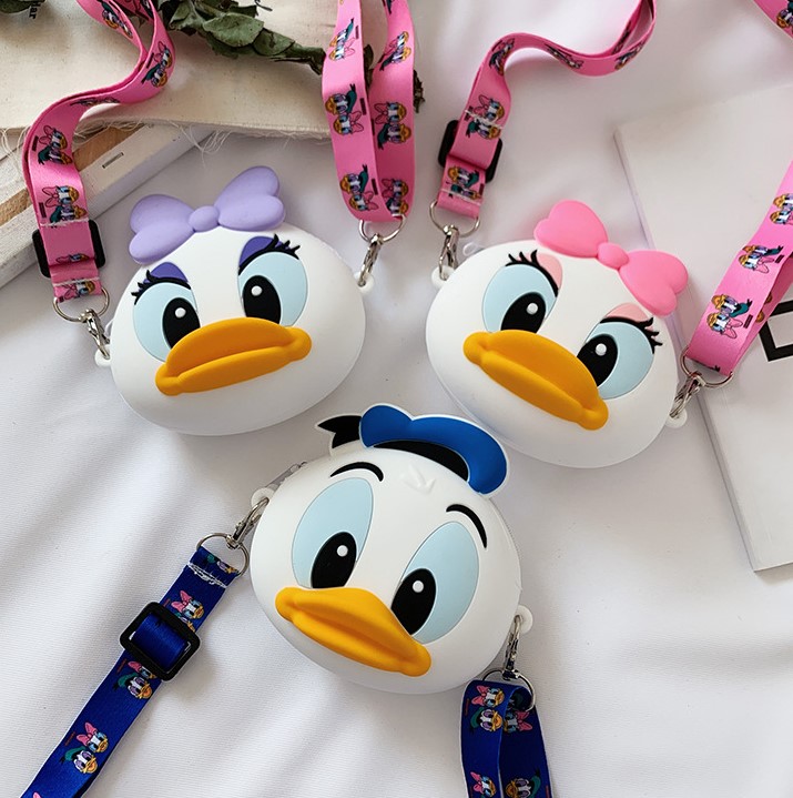 Túi đeo chéo silicon hình vịt donald bé trai bé gái MIHOBABY túi đeo vai đeo bao tử cho bé