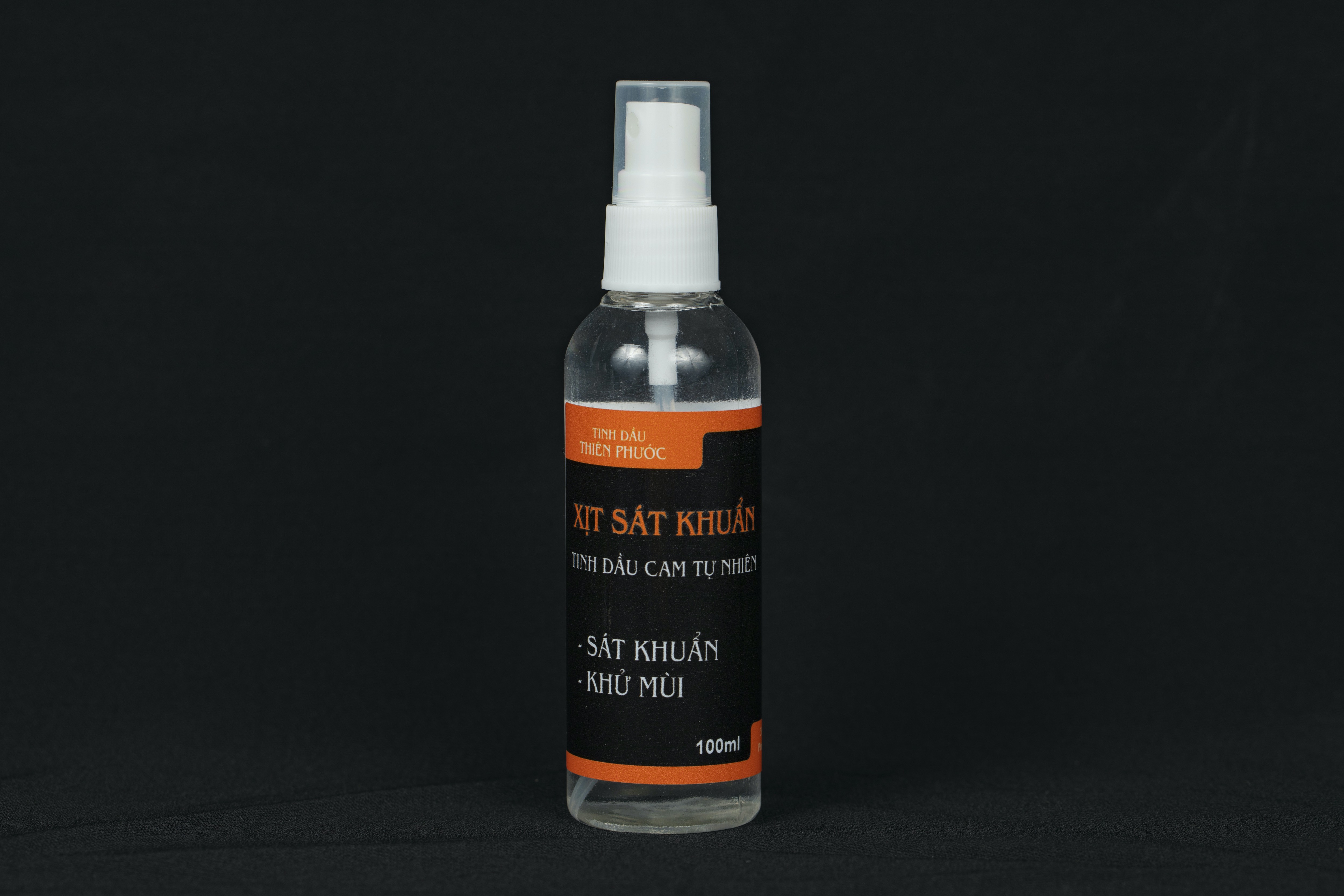 Nước rửa tay nhanh - xịt sát khuẩn, khử mùi - tinh dầu cam 100ml - tinh dầu thiên phước