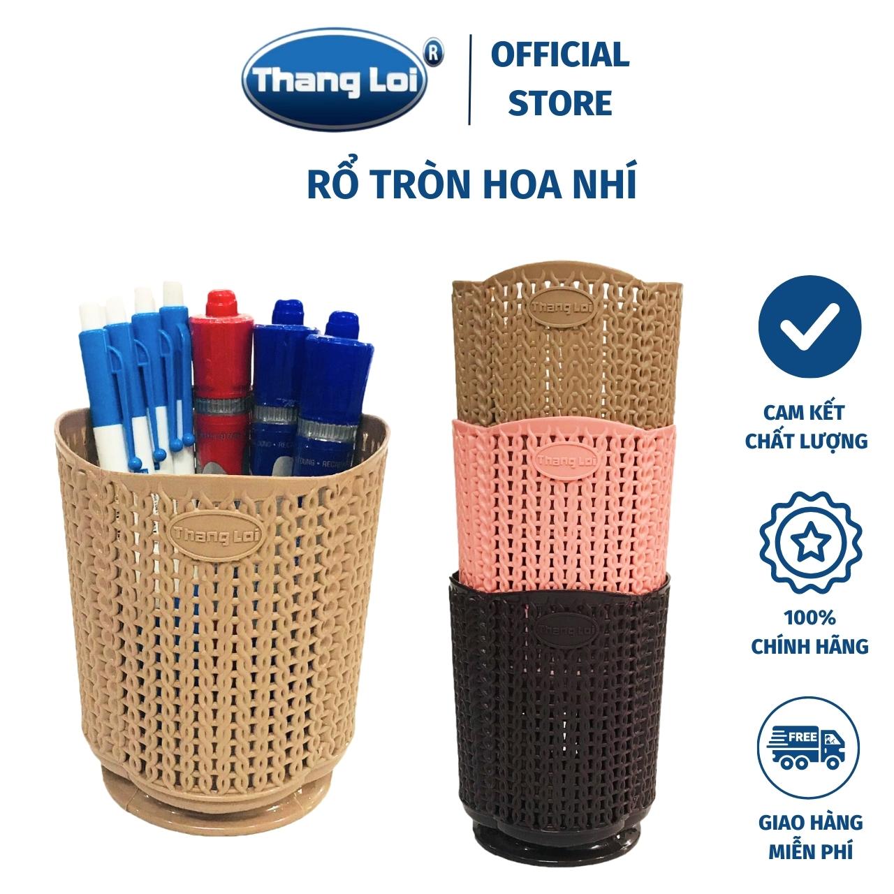 Rổ Nhựa Tròn Hoa Size Nhí Đựng Bàn Chải Đánh Răng Đũa Bút Viết kích thước 10x12cm Nhựa Thắng Lợi