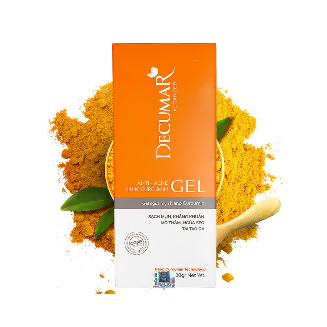 Gel ngừa mụn nano curcumin Decumar 20g