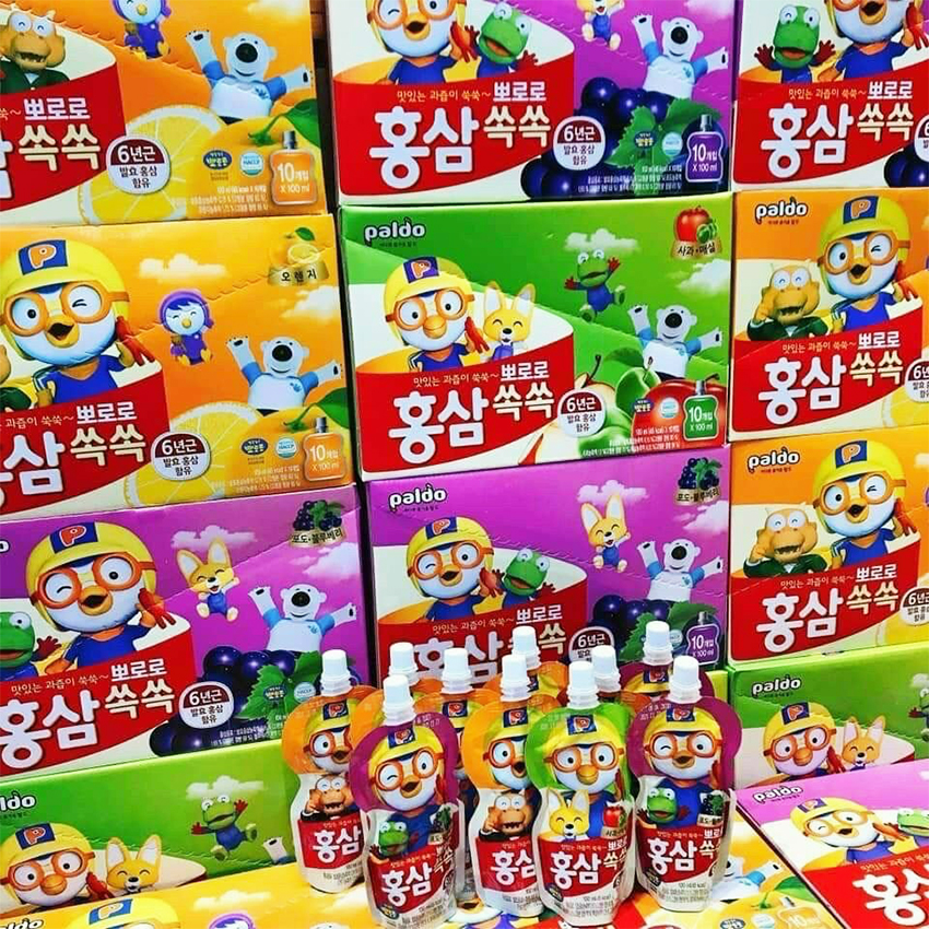 Combo 3 Gói Nước Hồng Sâm Trái Cây PORORO PALDO Hàn Quốc - BeeGin Food Store