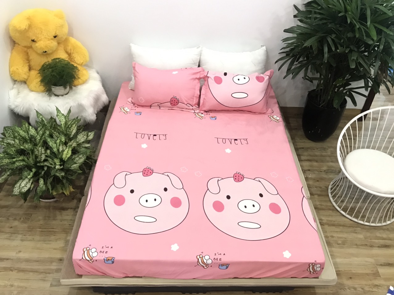 Set ga gối mẫu lợn hồng p32