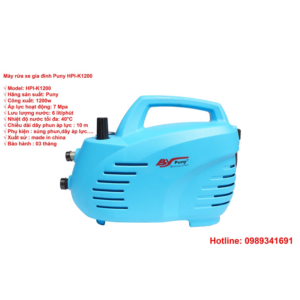 Máy rửa xe rửa điều hòa áp lực cao puny hpi - k1200