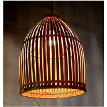Chao đèn mây tre đan dạng nơm khum 23cm