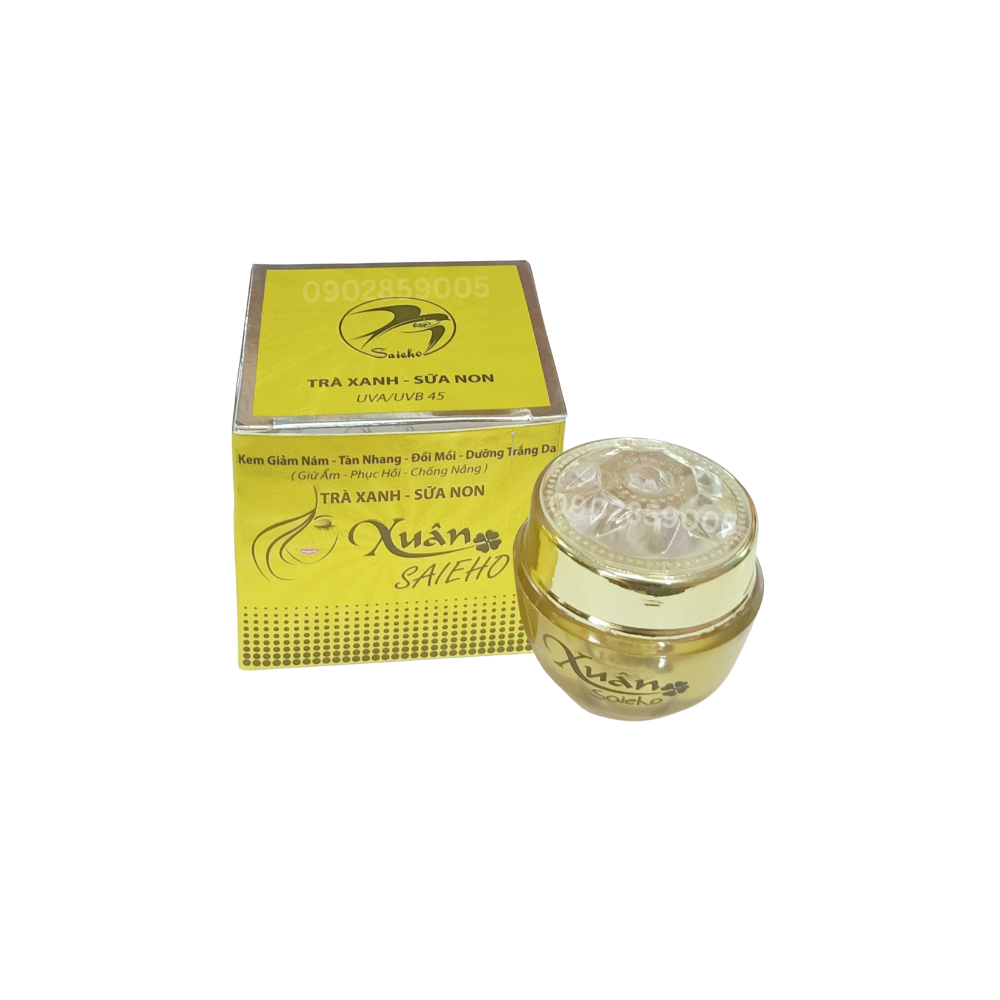 Kem xuân saieho trà xanh sữa non nám tàn nhang đồi mồi trắng da 18g