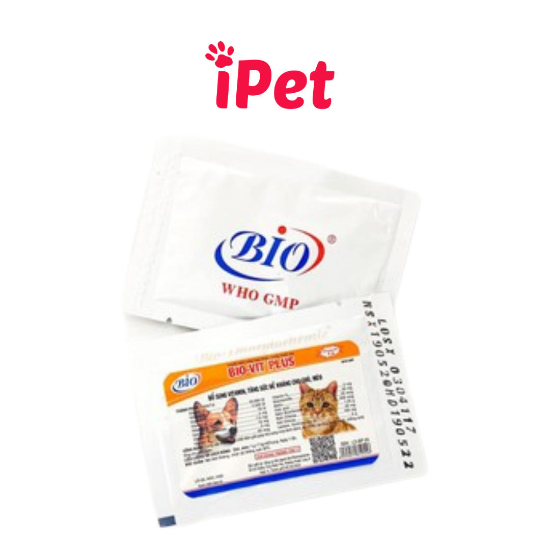 [HCM]2 Gói Bột Bổ Sung Vitamin Tăng Đề Kháng Cho Chó Mèo Bio-Vit 5g - iPet Shop