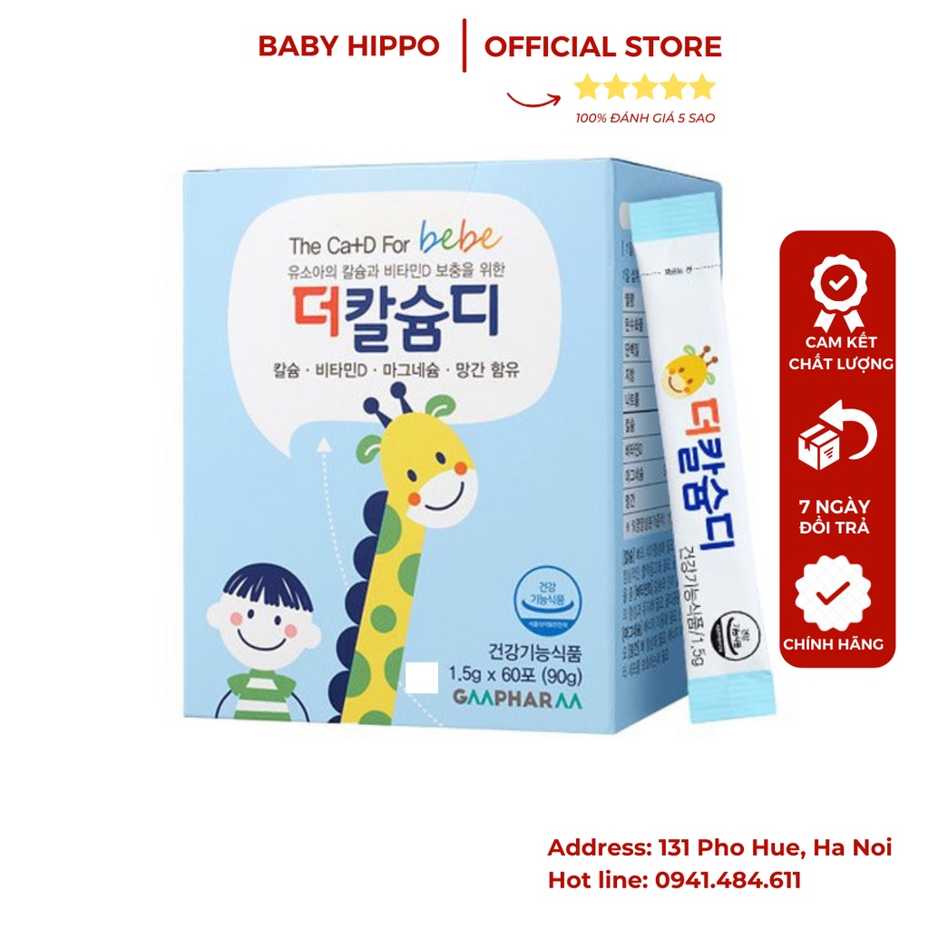 Canxi phát triển chiều cao the ca+d for bebe hàn quốc 1,5g x 60 gói