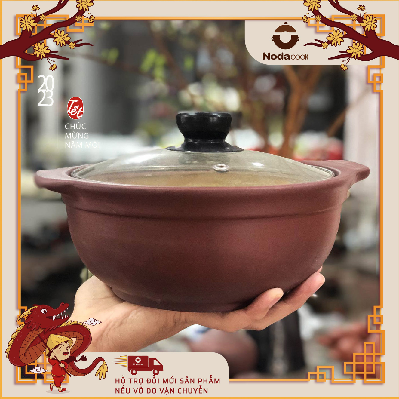 Nồi đất chịu nhiệt 1.2 lít NodaCook