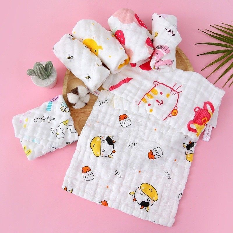 Sét 5 khăn sữa khăn xô rửa mặt 6 lớp dày mịn mềm đẹp Hàng cao cấp siêu thấm hút