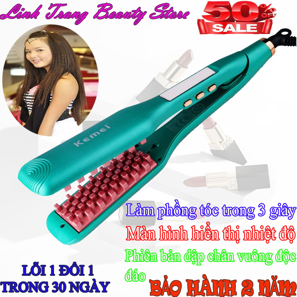 Máy làm tóc - lược điện chải tóc đa năng - máy bấm tóc - máy uốn tóc gợn sóng - máy bấm tóc gợn sóng - máy uốn tóc xoăn sóng lơi - Máy bấm tóc chân vuông