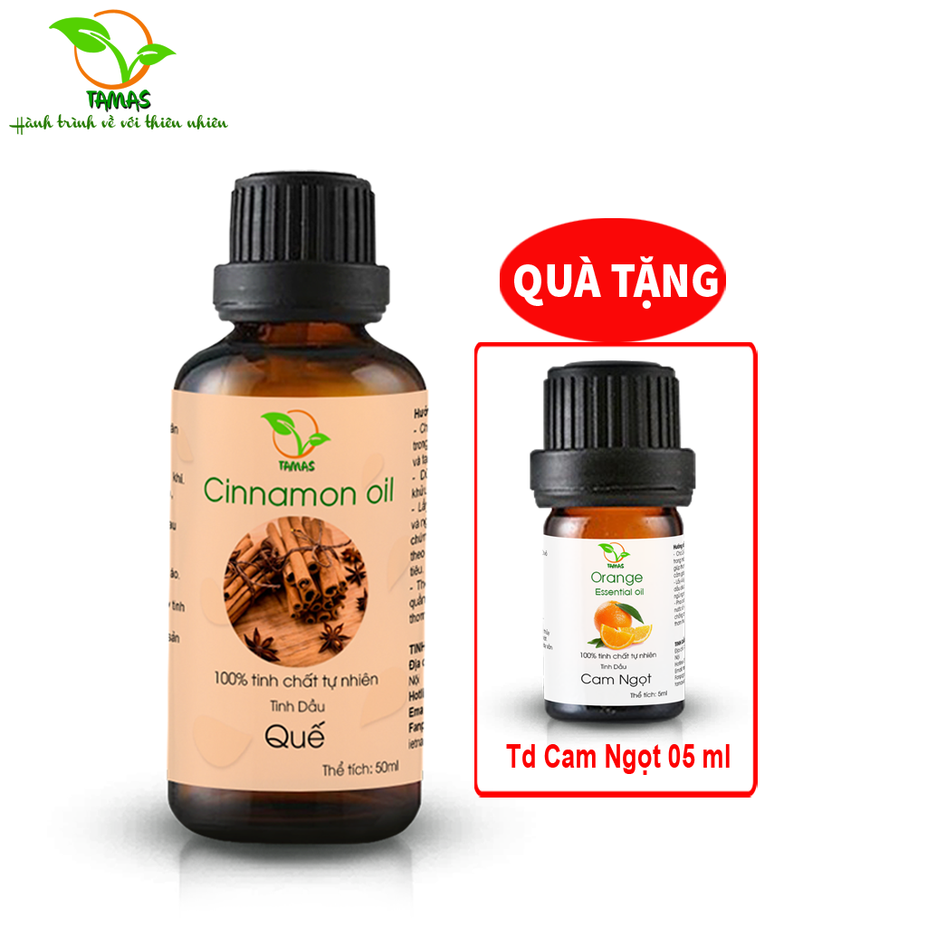 Tinh dầu Quế nguyên chất TAMAS - Khử mùi, kháng khuẩn, kháng viêm, tăng tính miễn dịch, hỗ trợ tiêu hóa, làm thơm phòng, treo xe ô tô