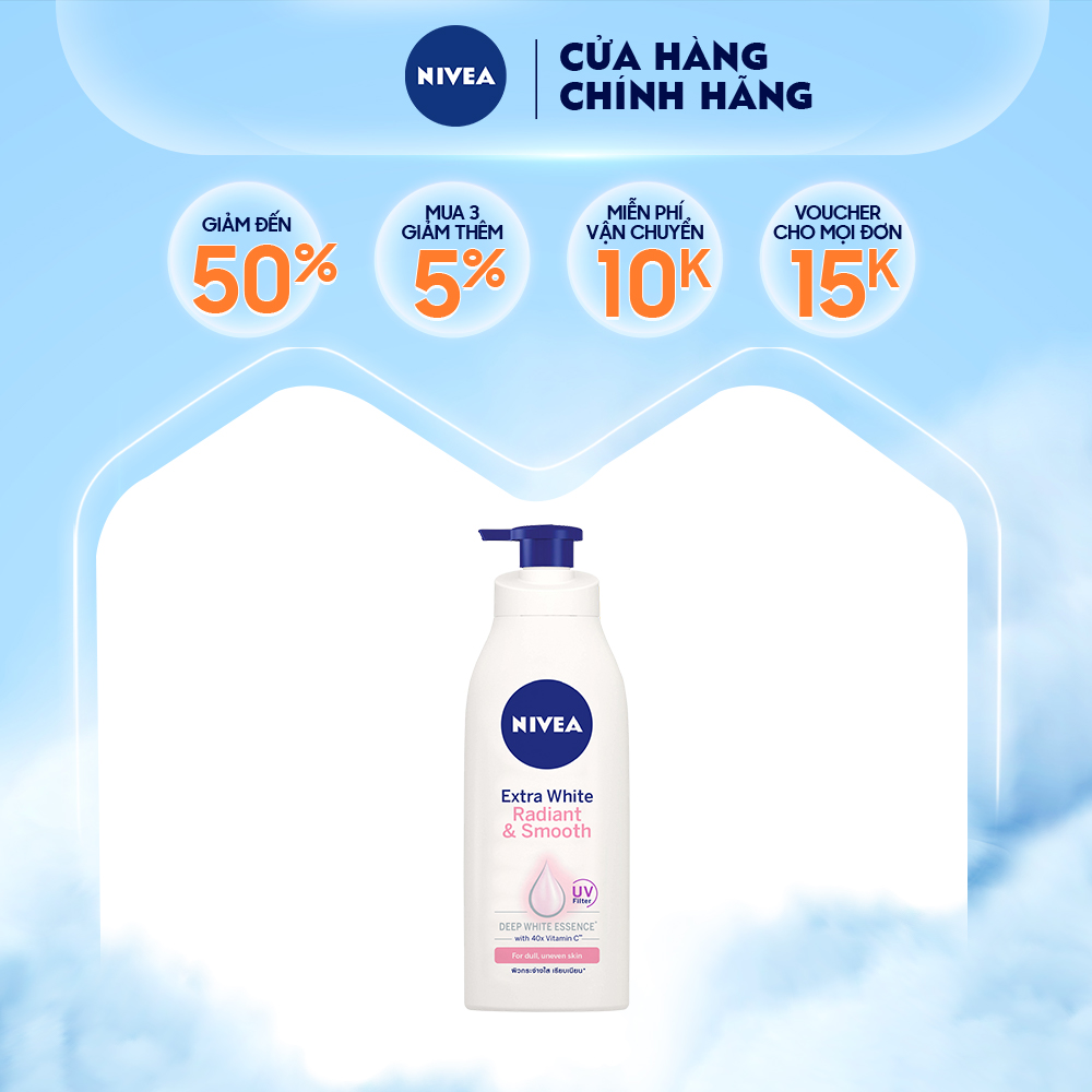 Sữa dưỡng thể trắng mịn nivea extra white radiant & smooth 400ml - 83807