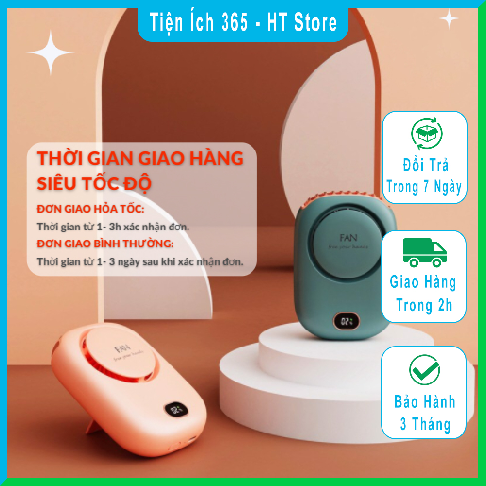 Quạt đeo cổ, quạt mini, pin sạc đa năng FINAHO