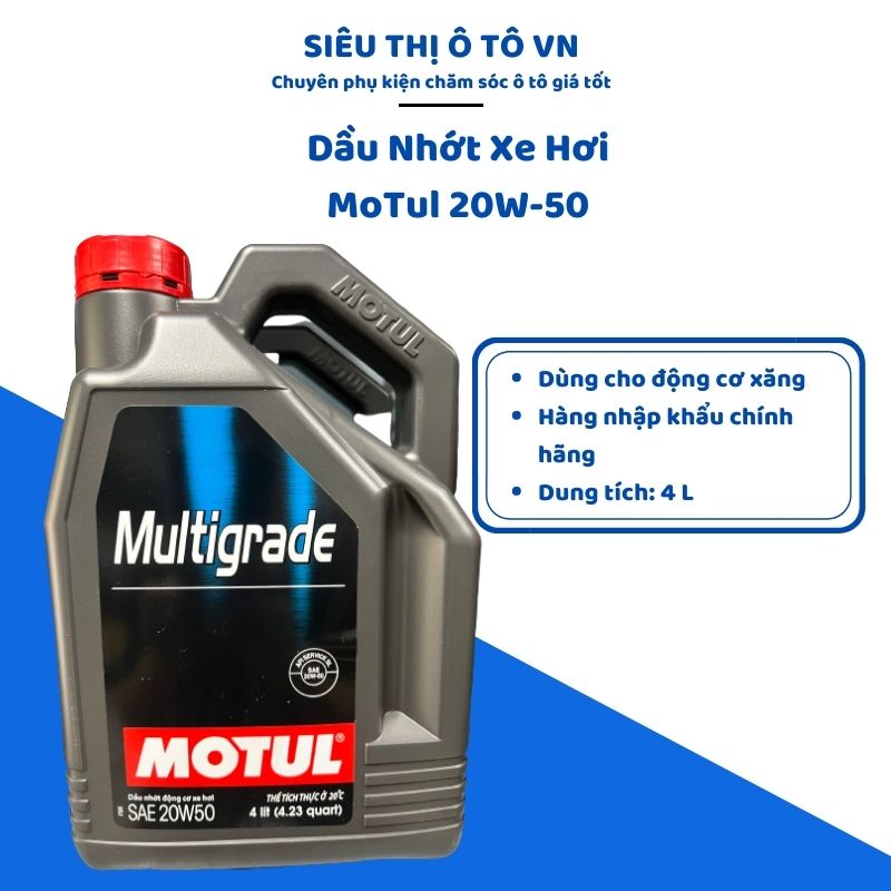 Dầu Nhớt Xe Ôtô MOTUL MULTIGRADE 20W50 Dung Tích 4L- Chamsocoto