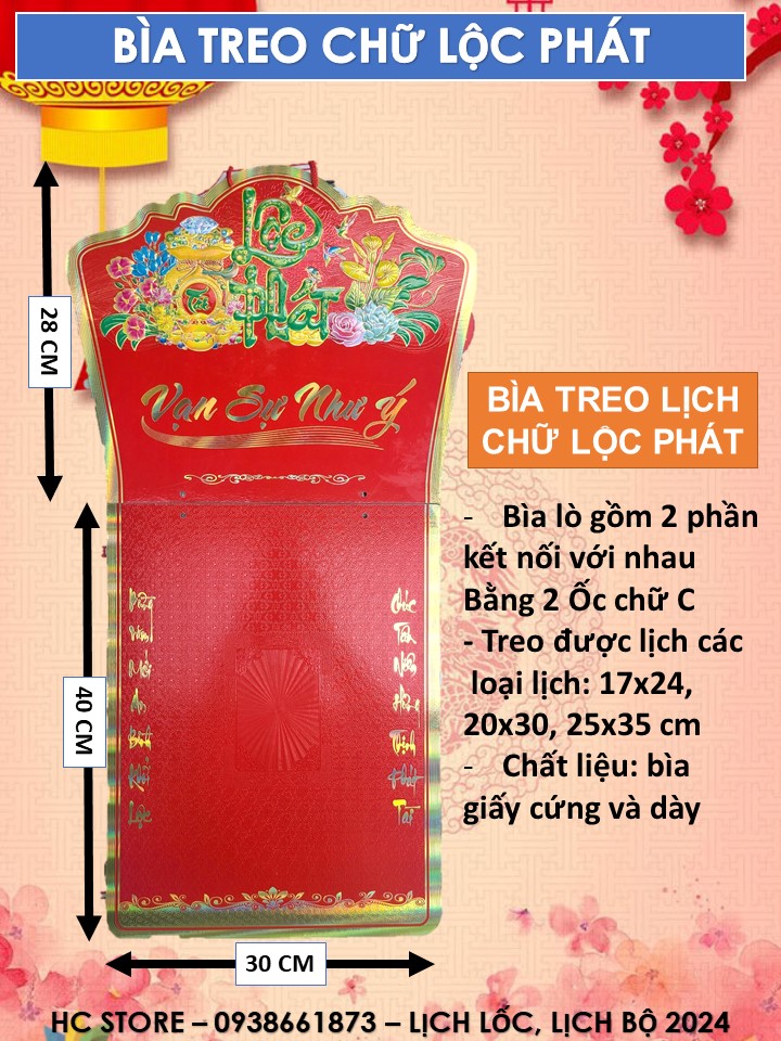 Bìa treo lịch, khánh lịch giấy 2024