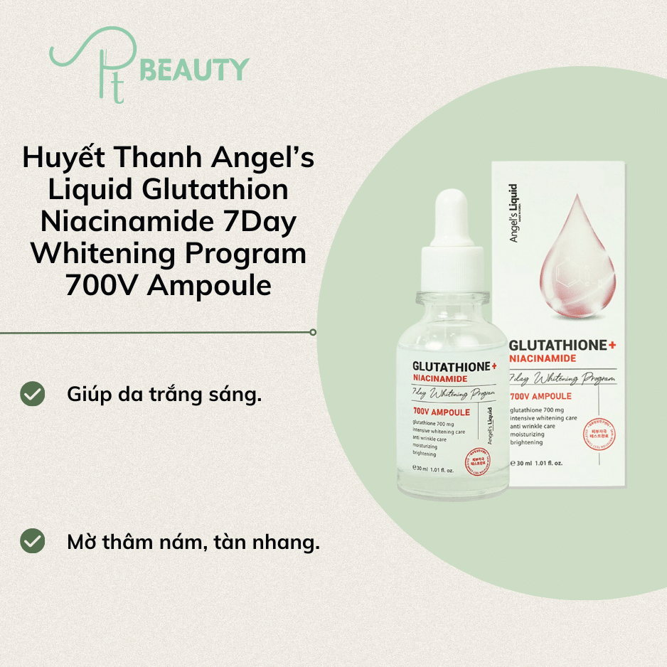 [MẪU MỚI] Huyết thanh Angel’s Liquid Glutathion Niacinamide 7Day Whitening Program 700V Ample