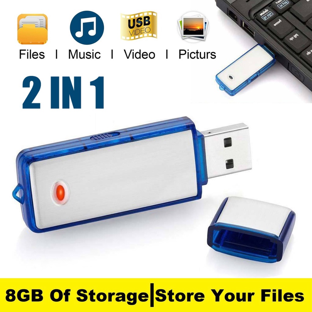  Máy Ghi Âm Siêu Nhỏ Máy ghi âm USB 8G Cao Cấp. Máy Ghi Âm Mini Dung Lượng 8G Thu Âm Tốt Dùng Cho Ghi Âm Bài Giảng,Cuộc Họp,Phỏng Vấn. 