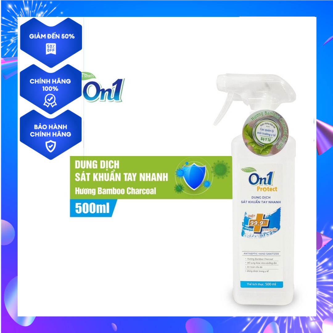 Dung dịch rửa tay khô on1 hương bamboo charcoal 500ml