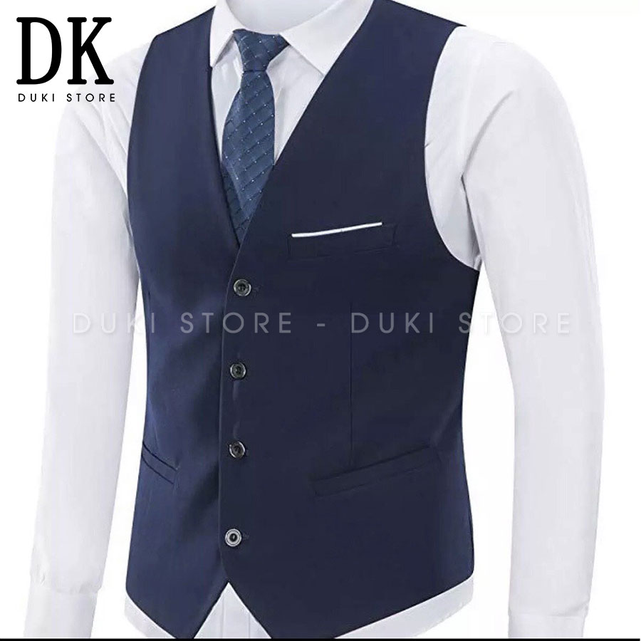 Áo gile nam màu xanh than đẹp dgl0012 - duki store