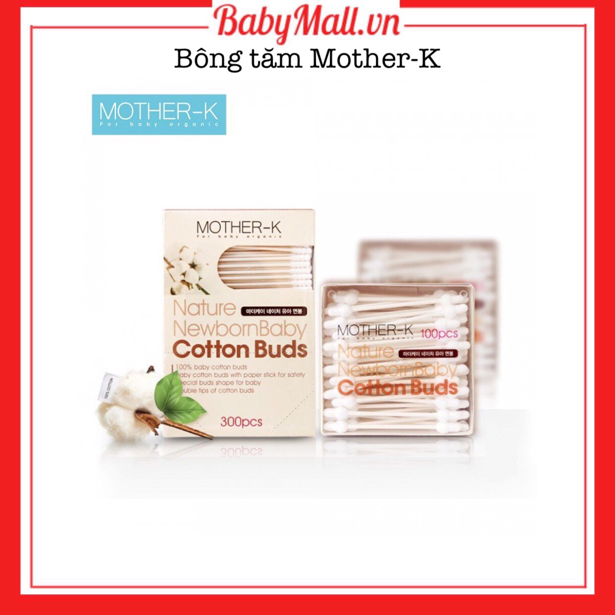 Bông tăm Mother-K Babymall.vn