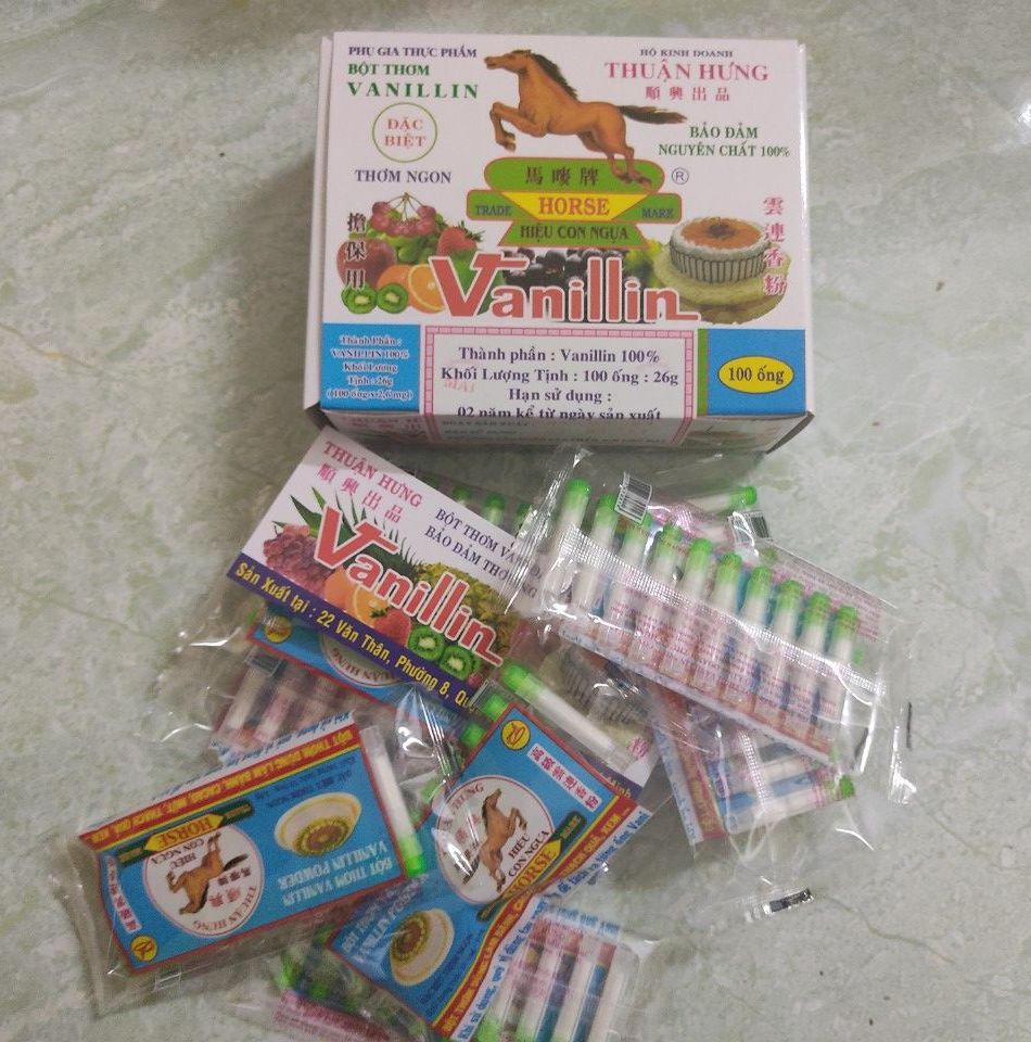 1 hộp vani thuận hưng , bột vanilin 100 ống