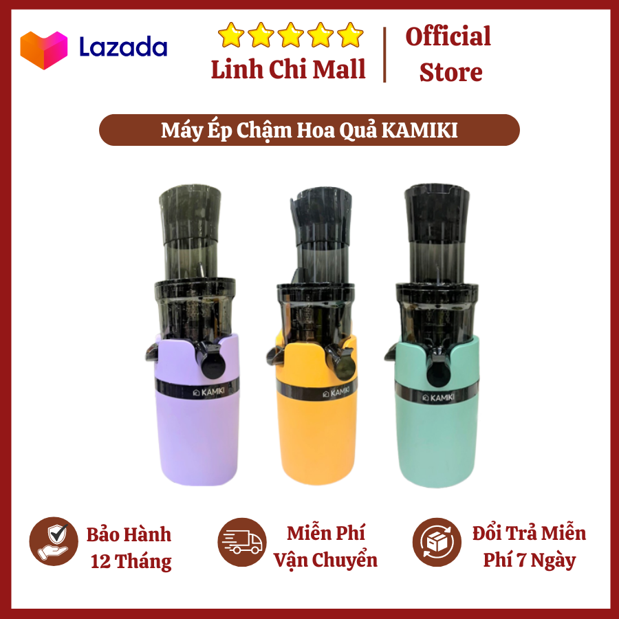 Máy ép chậm hoa quả kamiki - ép nguyên quả - làm kem công suất lớn 200w. máy ép chậm hoa quả chính hãng.