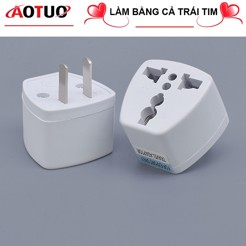 Combo 3 chiếc Đầu chuyển đổi ổ cắm 3 chấu sang 2 chấu