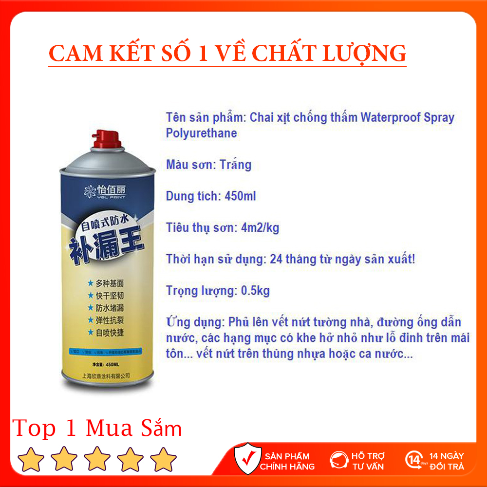 Keo Chống Thấm Đa Năng, Bình Xịt Chống Thấm Đa Năng, xịt chống thấm mái nhà, tường, ông nhựa, các vật dụng bị rò rỉ