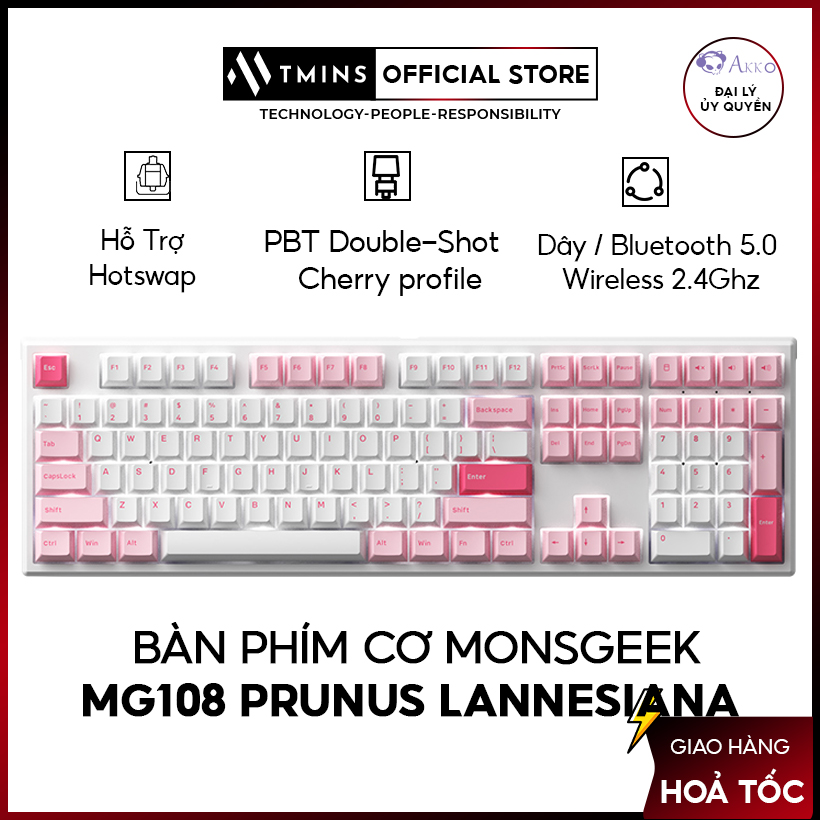 Bàn phím cơ MonsGeek MG108 Prunus Lannesiana (White LED / AKKO cs switch)