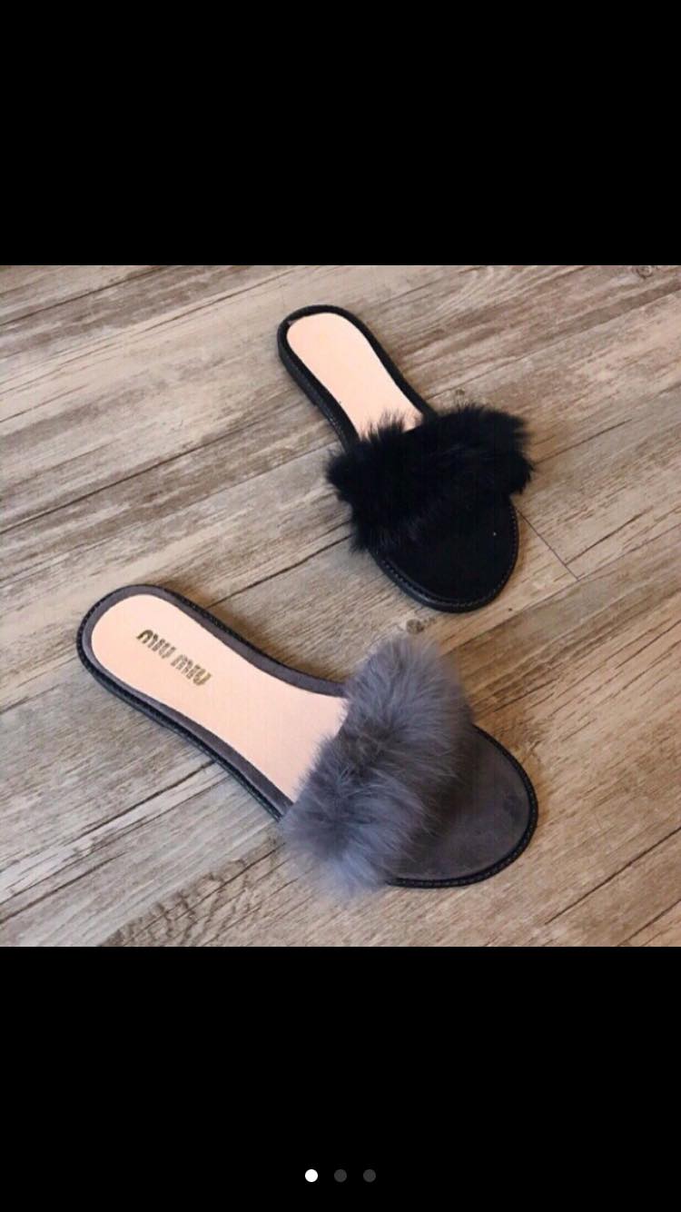 [HCM]Dép quai ngang lông xù mịn