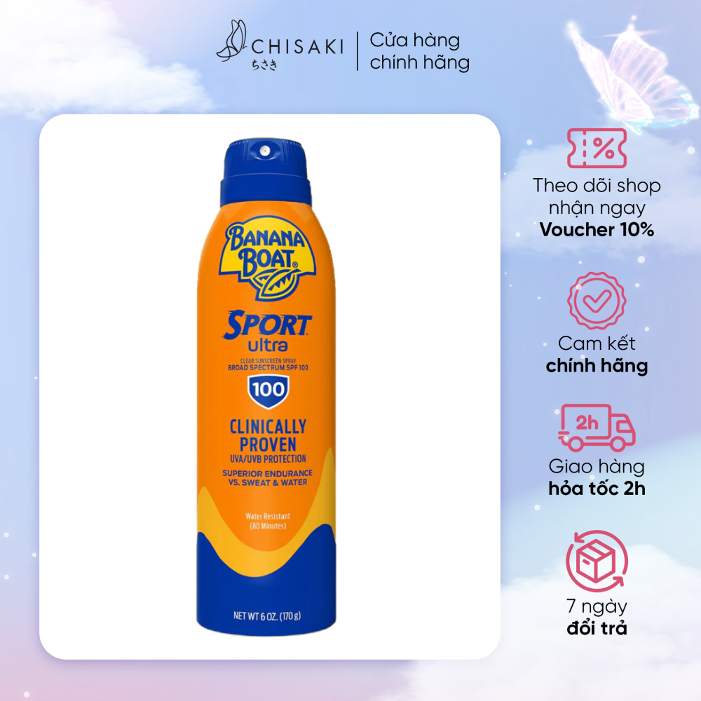 Xịt Chống Nắng Banana Boat Thể Thao SPF 100 PA+++ 170G