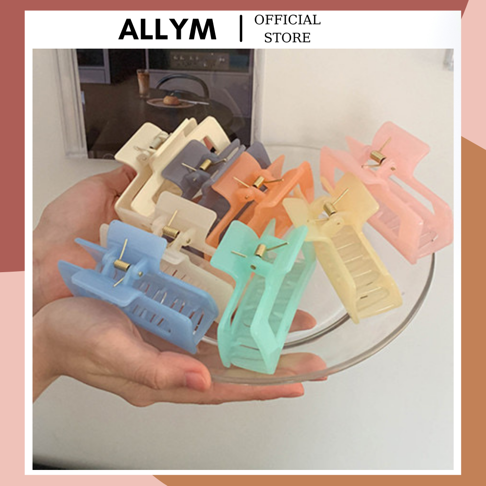 Kẹp tóc, cặp tóc càng cua nhựa màu thạch phong cách Hàn Quốc ALLYM.Accessories