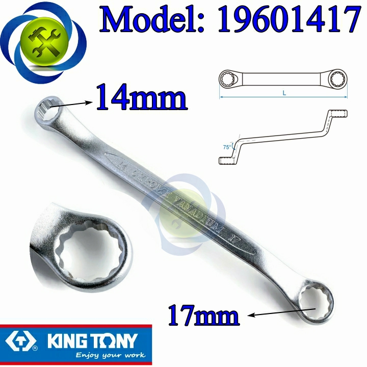 Cờ lê hai đầu tròng 14mm và 17mm kingtony 19601417