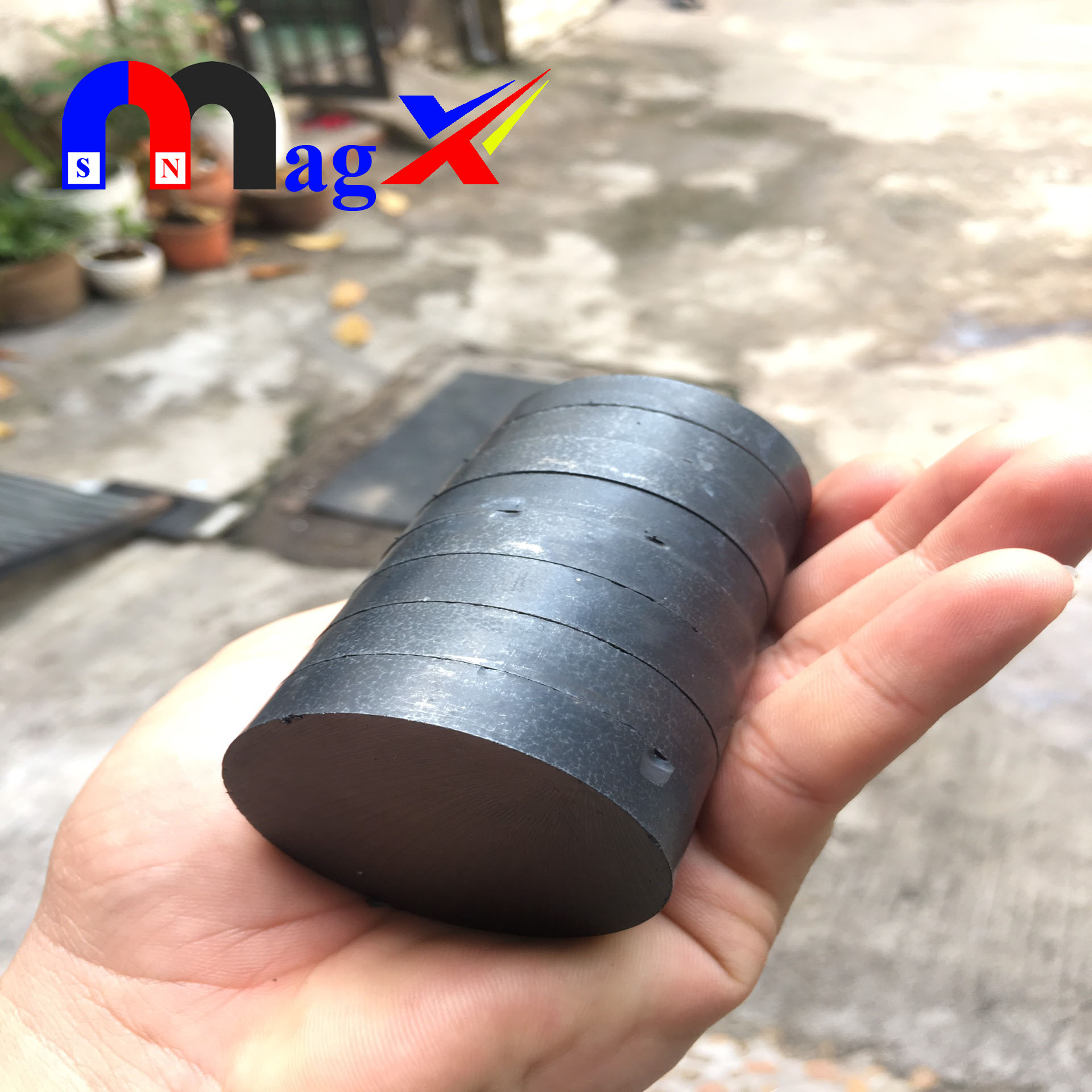 [HCM]Nam Châm Ferrite Ø 50x10 - Nam Châm Đen Y30 - Bộ 5 Viên