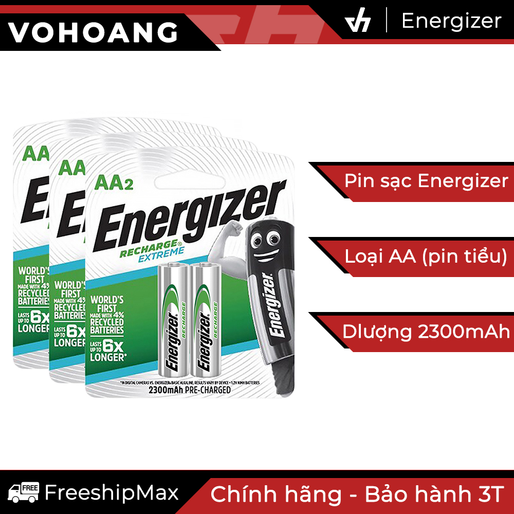 Bộ 6 pin sạc AA Energizer Recharge Extreme 2300mAh