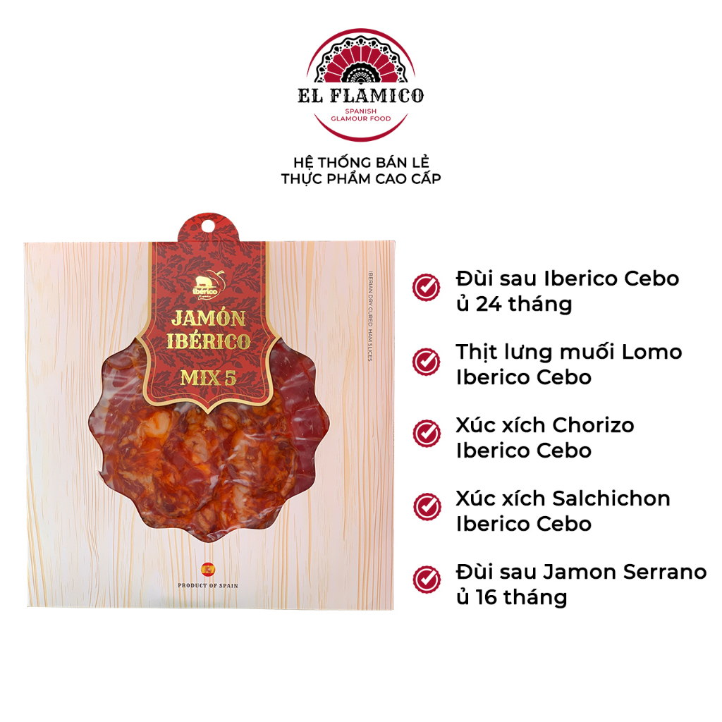 Thịt heo muối Iberico Tapas Mix 5 - 135g