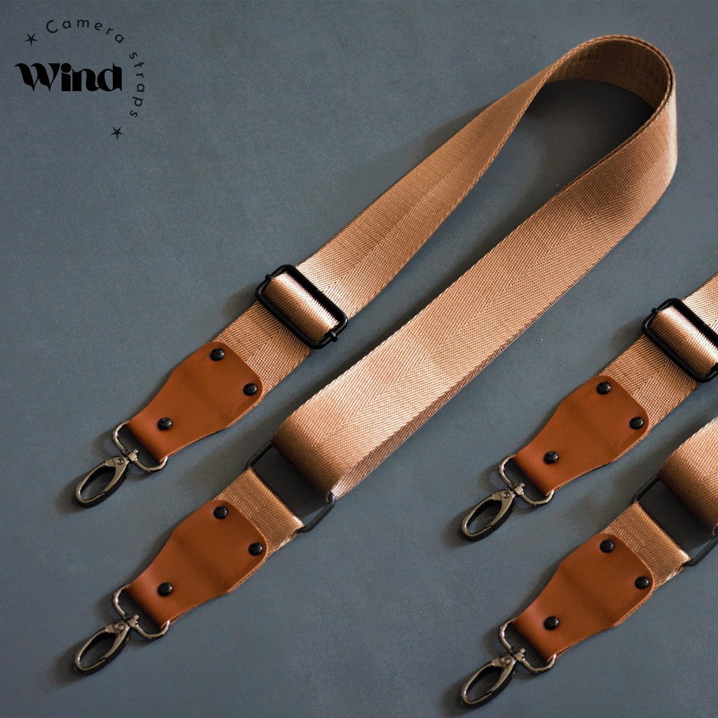 Dây đeo túi xách, dây đeo máy ảnh màu NÂU BÒ NHẠT