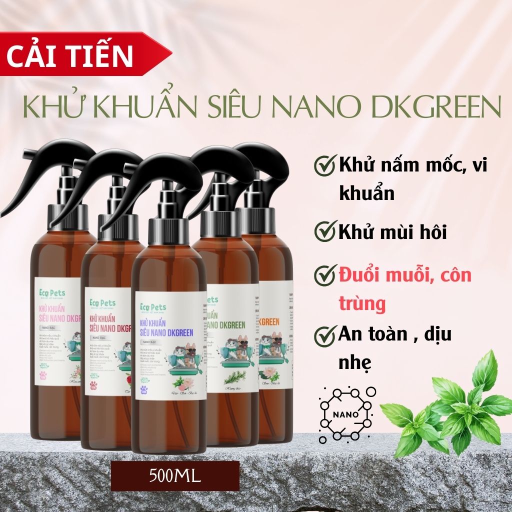 Xịt khử khuẩn mùi hôi chó mèo nano bạc DKGREEN 100ml
