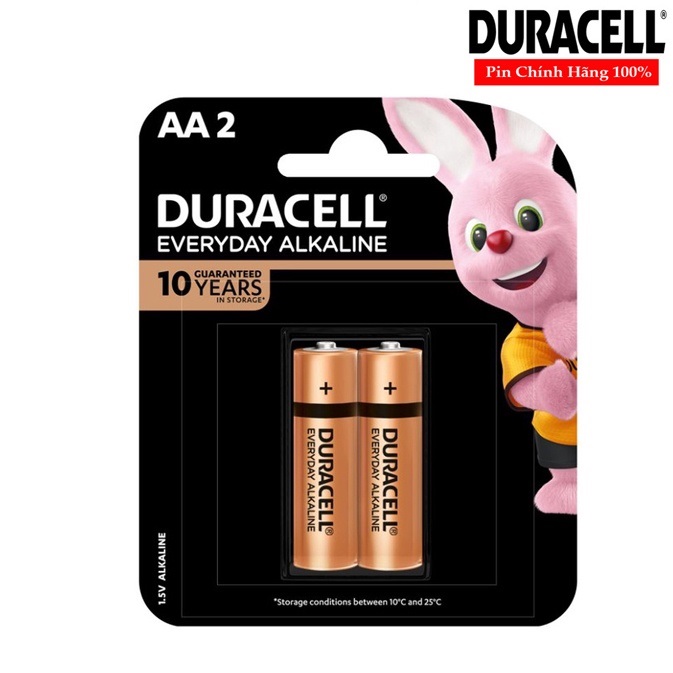 Duracell Alkaline Everyday chính hãng vỉ 2 pin tiểu AA