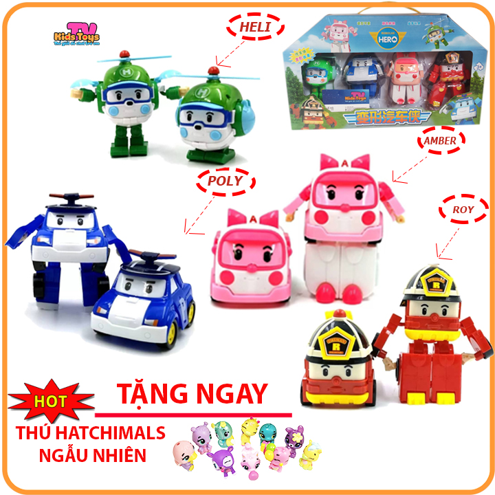Đồ chơi  4 xe Robocar poli và những người bạn POLI /ROY /AMBER /HELIKidstoys tv đồ chơi phát huy khả năng sáng tạo cho bé