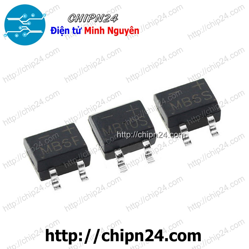 [6 con] (KG2) Cầu Diode MB10F SOP-4 0.5A 1000V (SMD Dán)