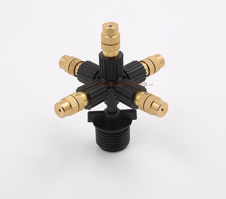 Béc phun sương 5 cửa đầu đồng ren 21