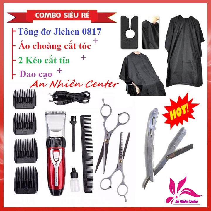 [Bảo hành 2 năm] Tông đơ cắt tóc, hớt tóc gia đình, trẻ em, không dây, chuyên nghiệp Jichen 0817-Tăng đơ hớt tóc, cắt tóc gia đình màu đỏ